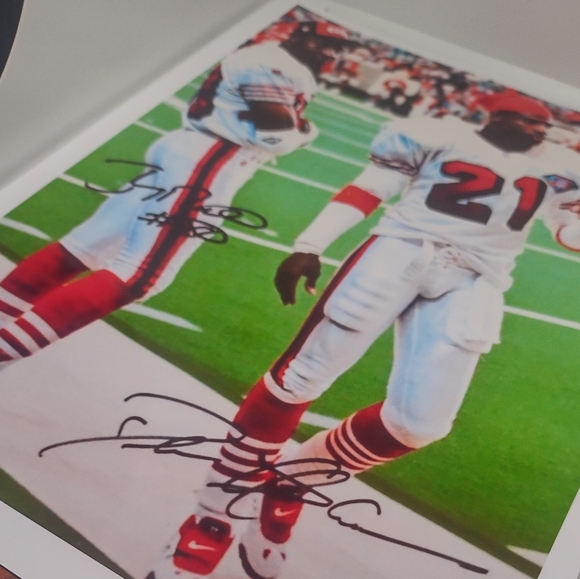 SAN FRANCISCO 49ERS 8.5x11 GLOSSY🏈POSTER JERRY RICE🌟& PRIME DEION🌟 SANDERS!🔥 - Picture 7 of 13